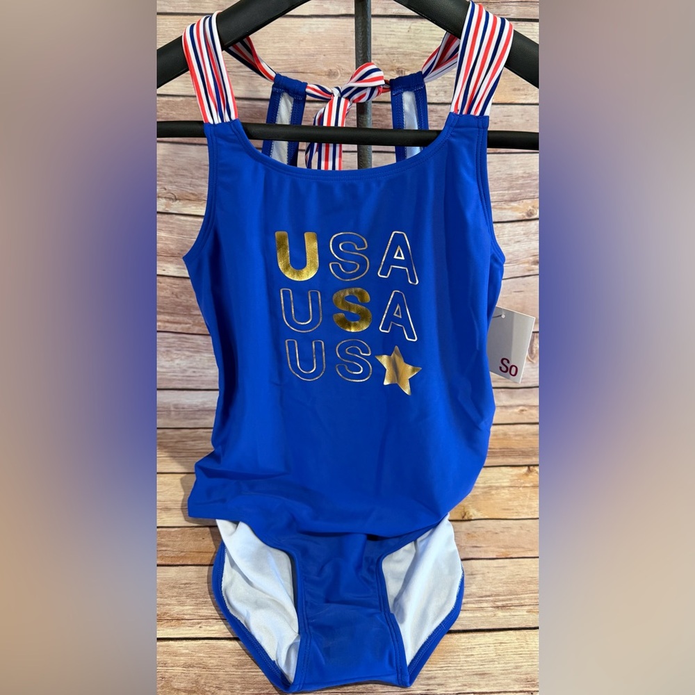 **NEW** SO Bathing Suit with USA Design (Girls size 16)